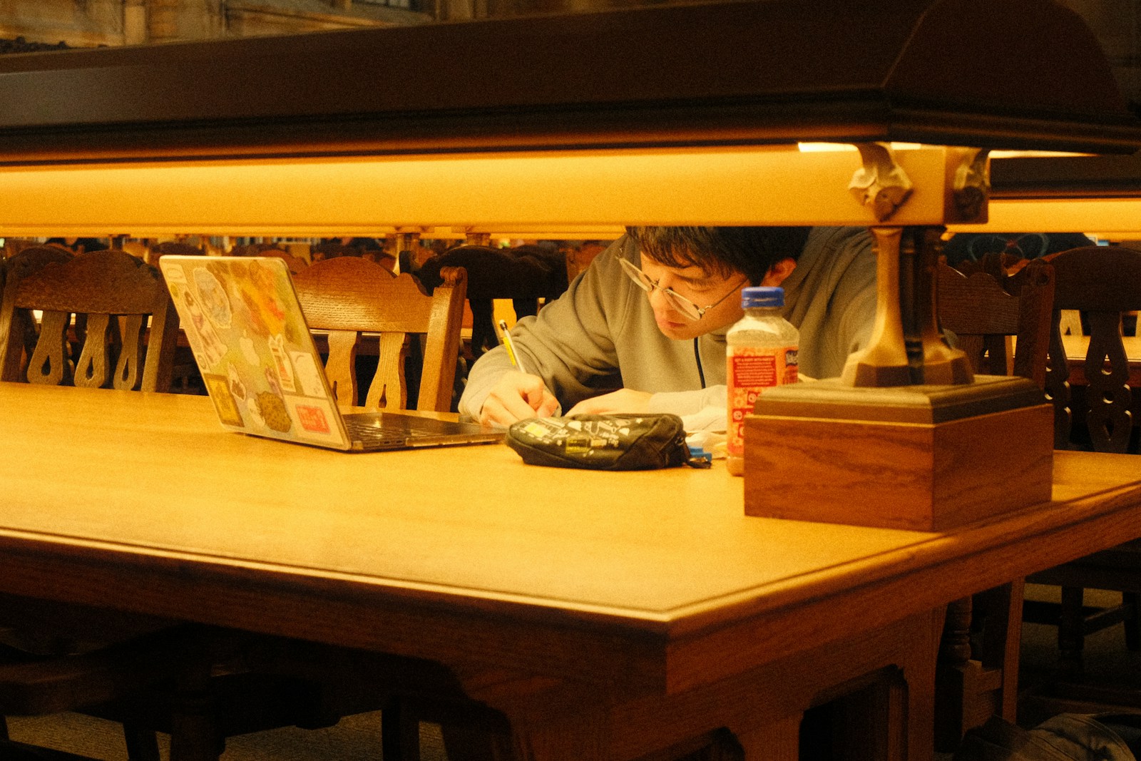 Student preparing for an assessment