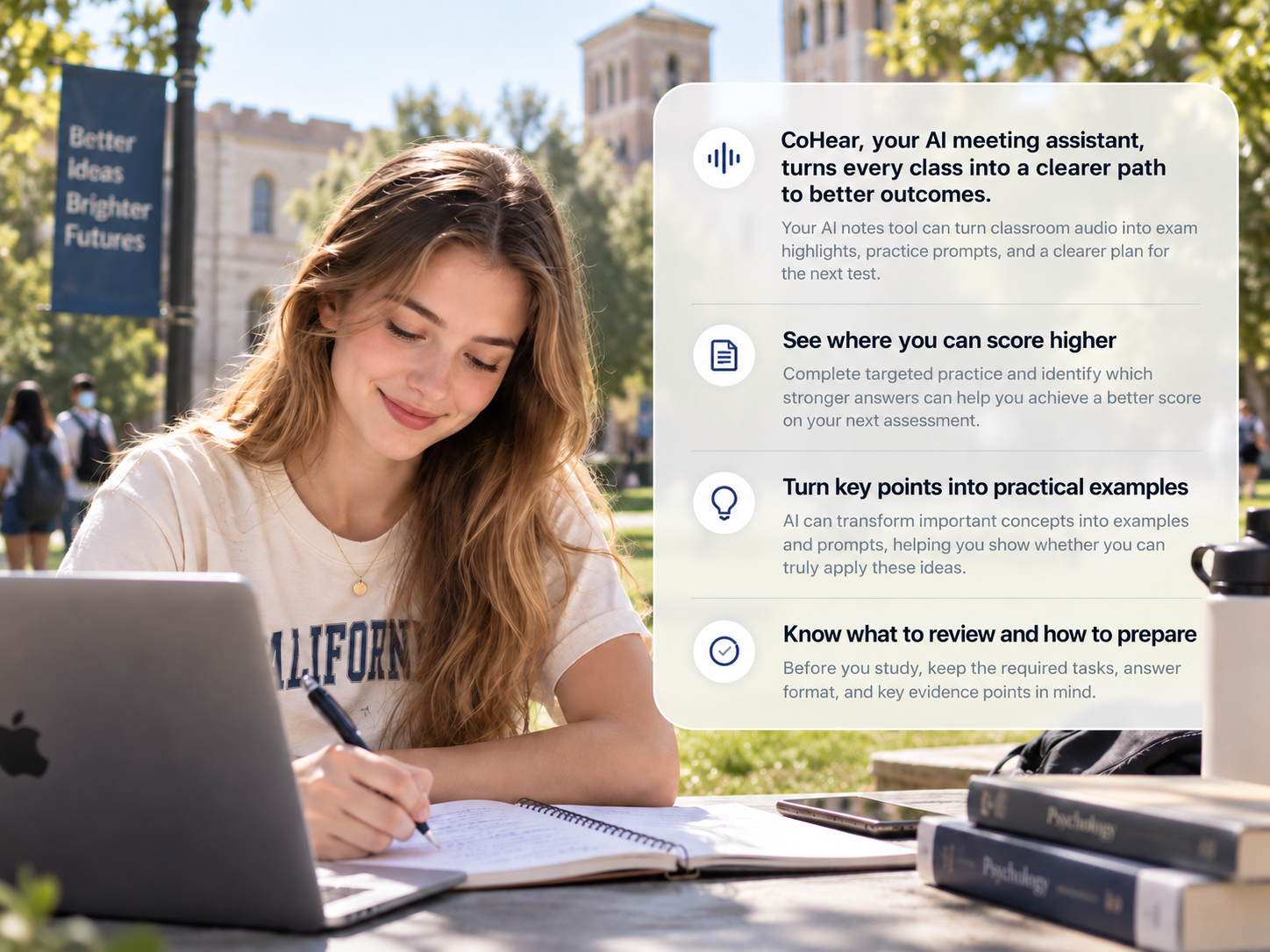 Student preparing for an assessment